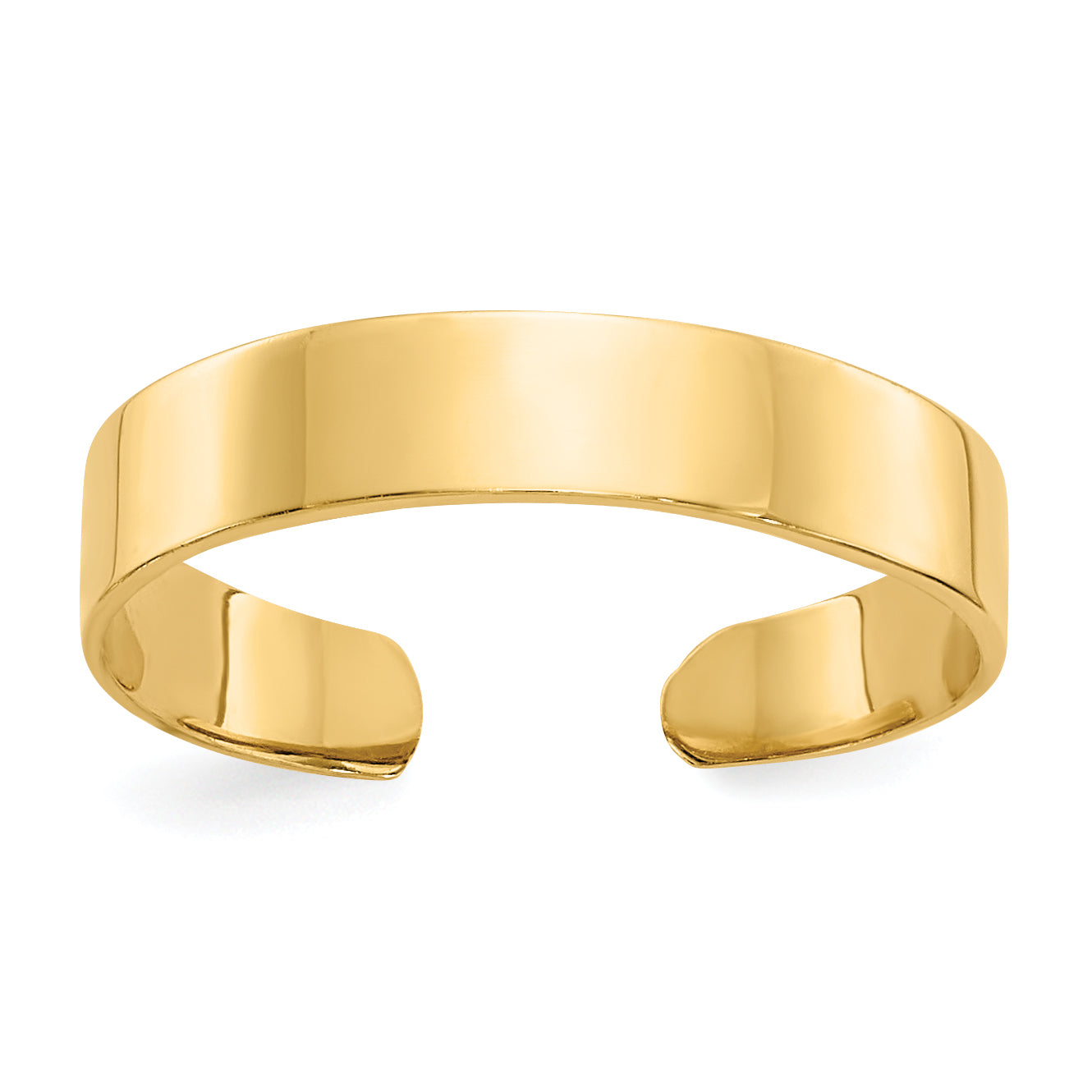 14K Adjustable Polished 3mm Band Toe Ring R567