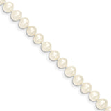 14k 5-6mm White Semi-Round Freshwater Cultured Pearl 12 inch Necklace XF452