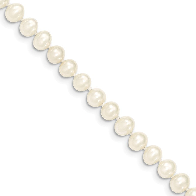 14k 5-6mm White Semi-Round Freshwater Cultured Pearl 12 inch Necklace XF452