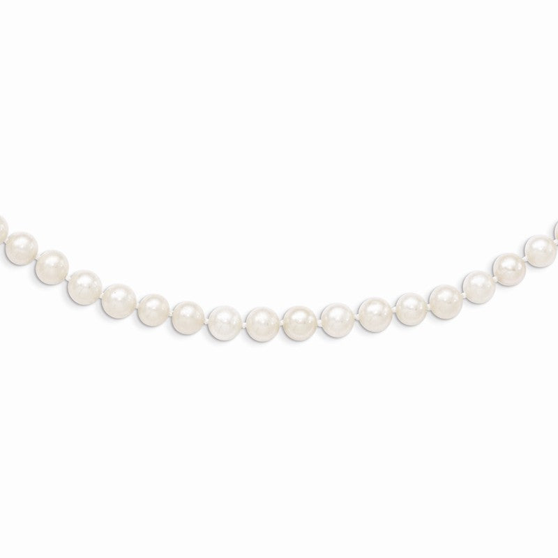 14k 5-6mm White Semi-Round Freshwater Cultured Pearl 12 inch Necklace XF452