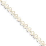 14k 5-6mm White Semi-Round Freshwater Cultured Pearl 12 inch Necklace XF452