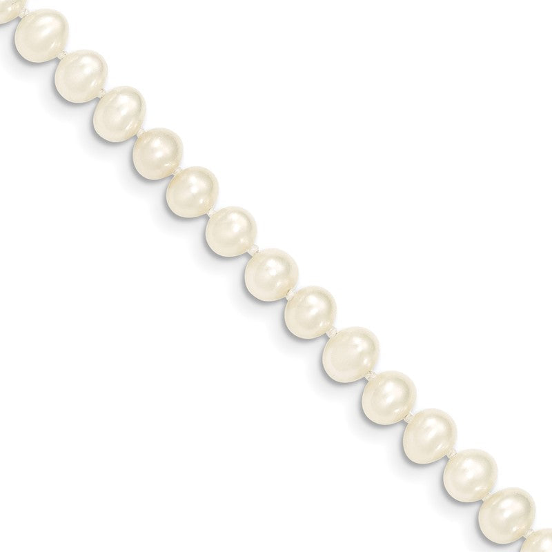 14k 5-6mm White Semi-Round Freshwater Cultured Pearl 12 inch Necklace XF452