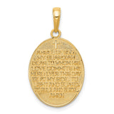 14K and White Rhodium Reversible GUARDIAN ANGEL PRAYER Pendant C4410