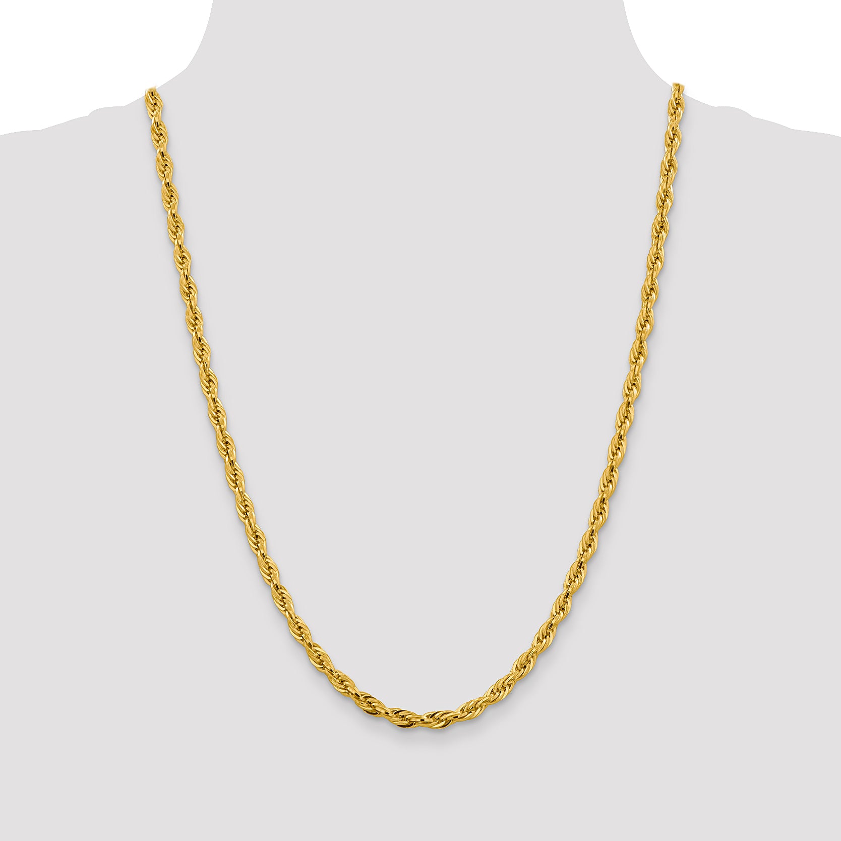 14K 26 inch 4.75mm Semi Solid Rope with Lobster Clasp Chain BC169