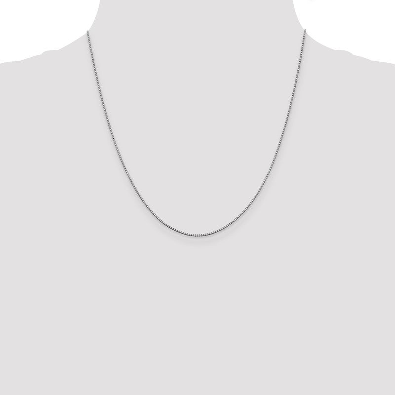 14K White Gold 26 inch .95mm Box with Lobster Clasp Chain WLB095
