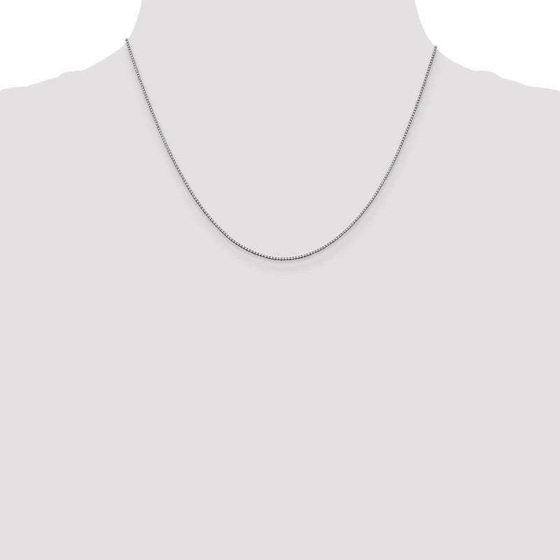 14K White Gold 26 inch .95mm Box with Lobster Clasp Chain WLB095