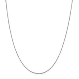14K White Gold 26 inch .95mm Box with Lobster Clasp Chain WLB095
