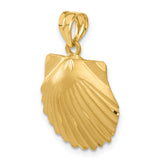 14k Diamond-cut Seashell Pendant C129