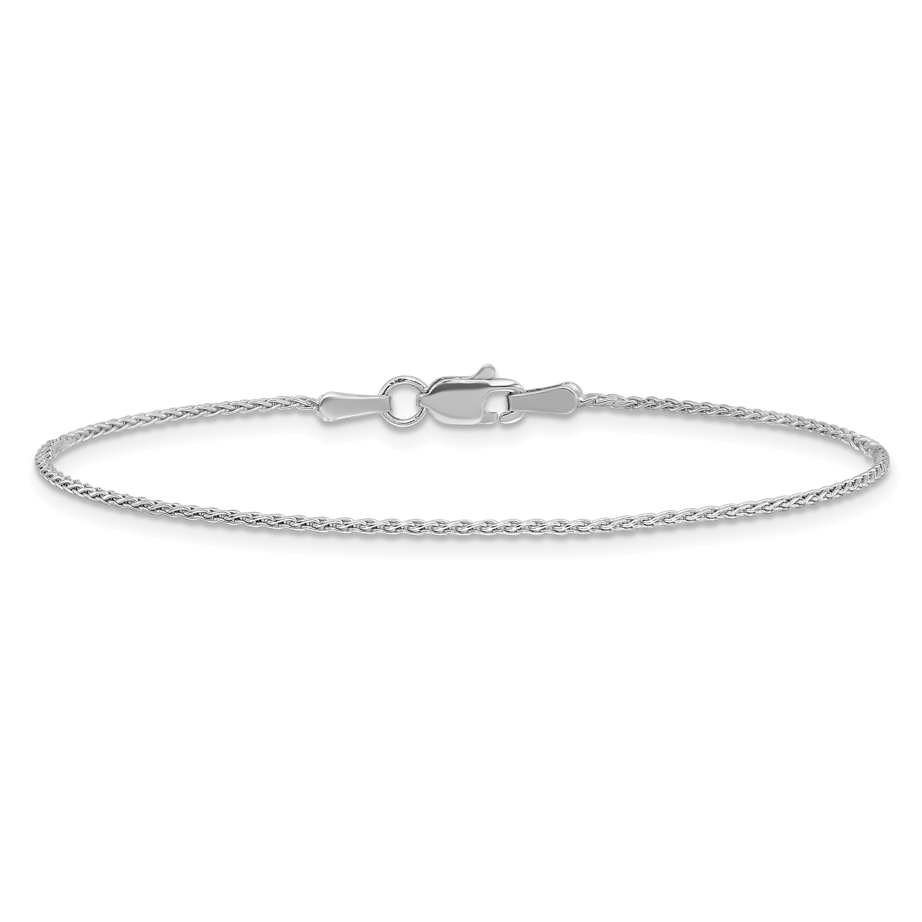 14K White Gold 10 inch 1.2mm Parisian Wheat with Lobster Clasp Anklet PEN261