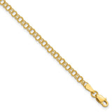 14k 3.5mm Solid Double Link 7 inch Charm Bracelet DO554