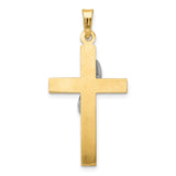 14K Two-Tone Hollow Cross with Drape Charm XR562