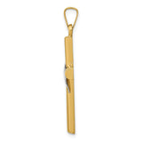 14K Two-Tone Hollow Cross with Drape Charm XR562