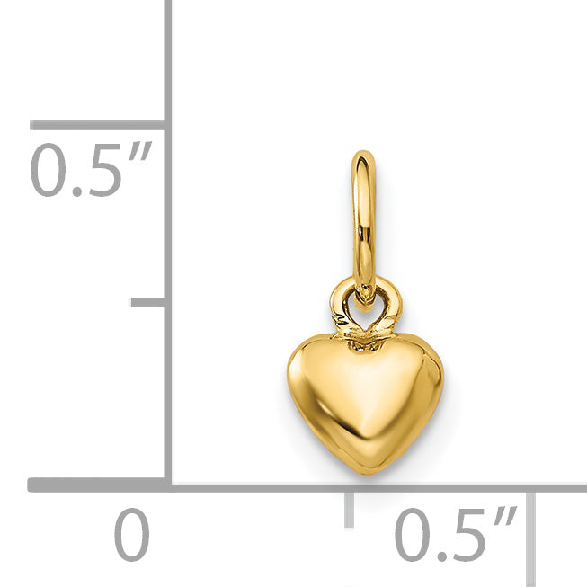 14K Polished 3-D Puffed Heart Charm K747