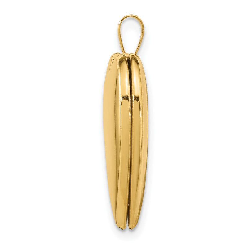 14K Polished Plain 20mm Heart Locket XL588