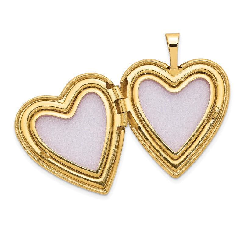14K Polished Plain 20mm Heart Locket XL588