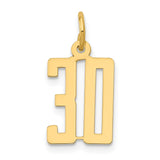 14k Small Elongated Number 30 Charm LES30