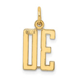 14k Small Elongated Number 30 Charm LES30
