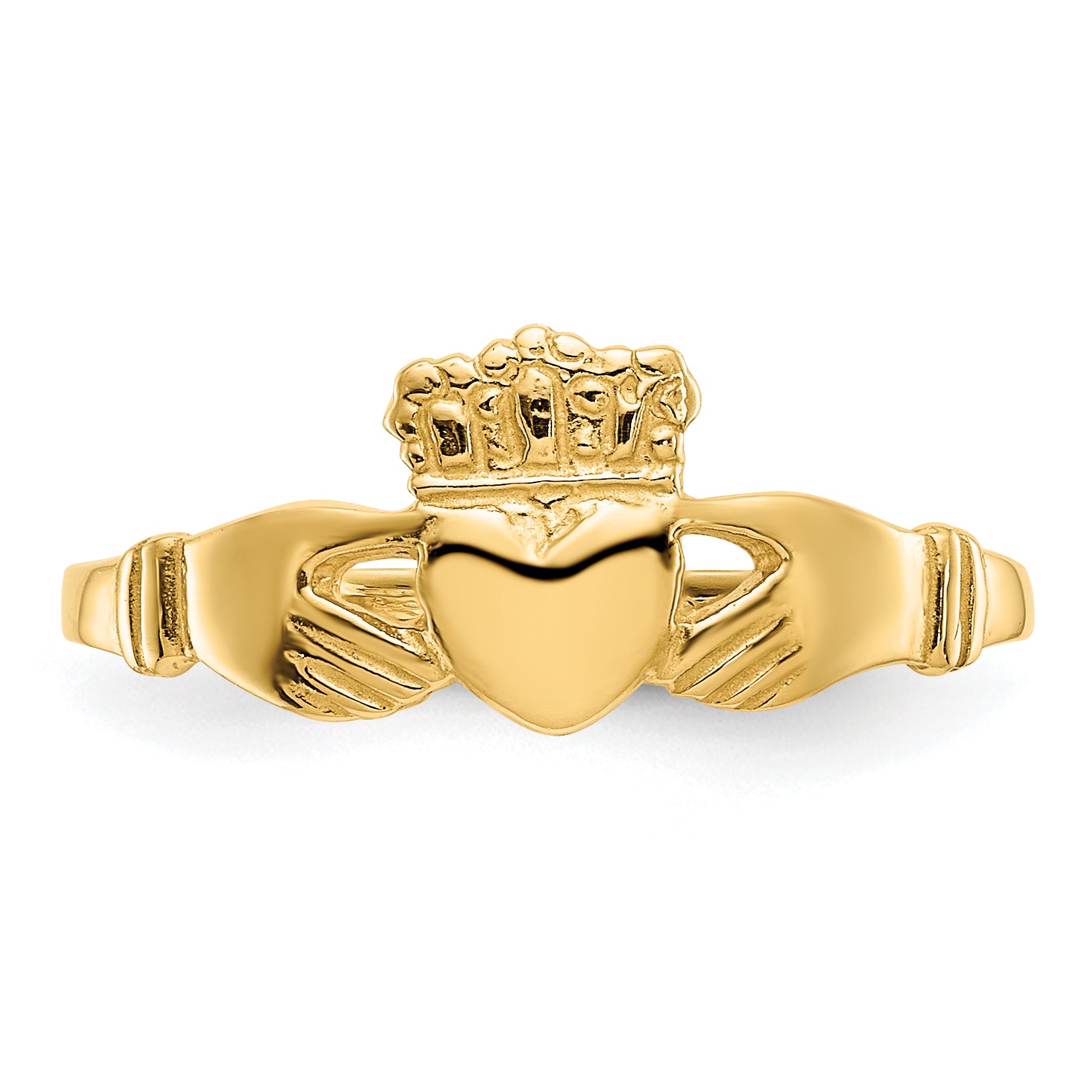14k Ladies Polished Claddagh Ring D1875