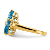 14k 6mm Heart Blue Topaz A Diamond ring Y4583BT/A