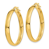 14k 4x30mm Polished Tube Hoop Earrings PRE233