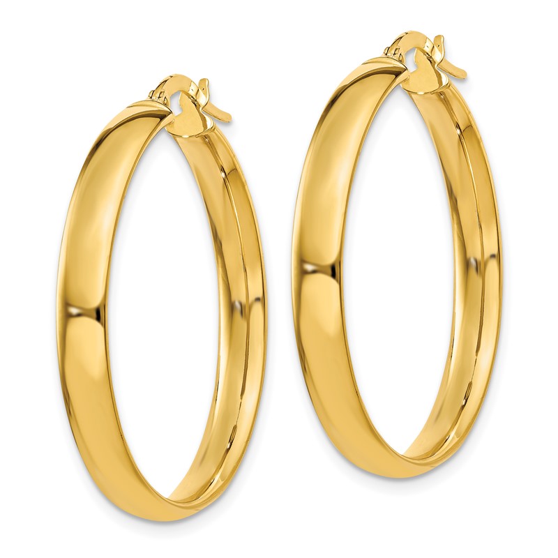 14k 4x30mm Polished Tube Hoop Earrings PRE233