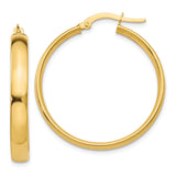 14k 4x30mm Polished Tube Hoop Earrings PRE233