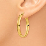 14k 4x30mm Polished Tube Hoop Earrings PRE233