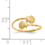 14k Polished Shells Bypass Ring K5758