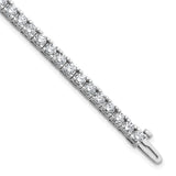 14k White Gold Complete 6.44 carat Round AAA Diamond 4-prong 7 inch Tennis Bracelet X735WAAA
