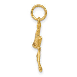 14k Solid 3-D Stork Charm A7101