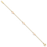 14k Madi K 5-6mm Pink Near-Round Freshwater Cultured Pearl 3-Station 6 inch Bracelet XF727