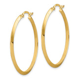 14K 2.25x38mm Polished Knife-Edge Tube Hoop Earrings TF1632