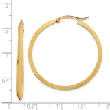 14K 2.25x38mm Polished Knife-Edge Tube Hoop Earrings TF1632