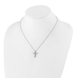 14k White Gold 1/4 carat Diamond Cross Pendant 18 inch Necklace PM1000