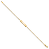 14k Polished Solid Chain/Solid Plate Flat Curb Link 19.5x3.5mm Plate 7 inch ID Bracelet LID69