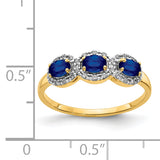 14k Composite Ruby and Diamond 3-Stone Ring RM5744