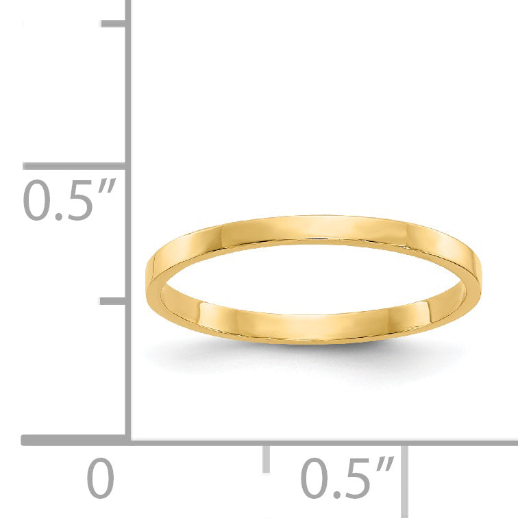 14K High Polished 1mm Flat Band Size 3 Baby / Childs Ring R535