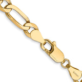 14K 26 inch 5.25mm Flat Figaro with Lobster Clasp Chain FFL140