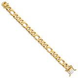 14K 18inch 10mm Hand Polished Figaro Link with Box Catch Clasp Chain LK110