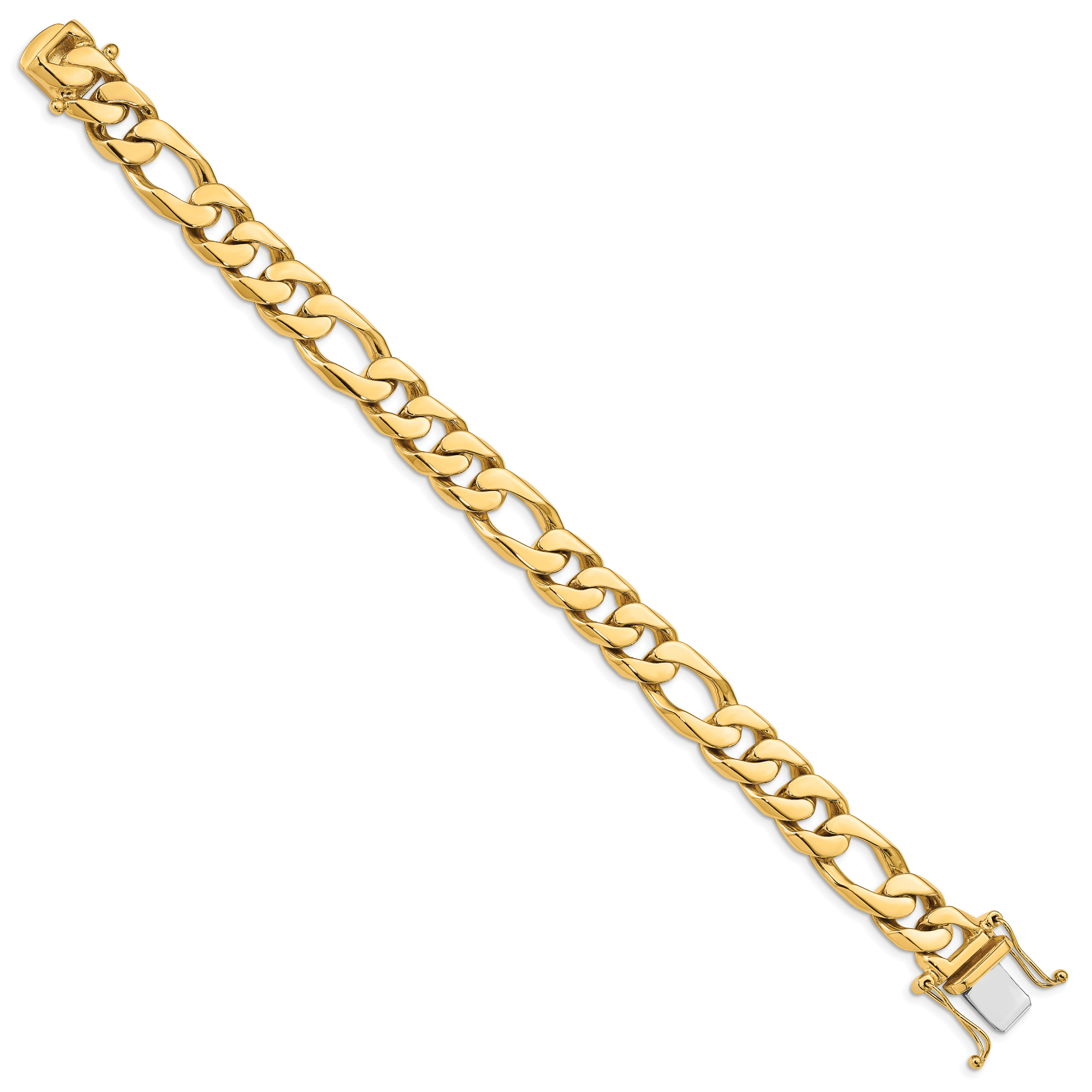 14K 18inch 10mm Hand Polished Figaro Link with Box Catch Clasp Chain LK110