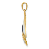 14K 2-D Blue and White Enameled Sailboat Pendant K4199