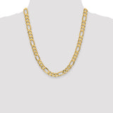 14K 22 inch 8.75mm Concave Open Figaro with Lobster Clasp Chain LFG220