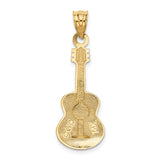 14k Brown Enameled Acoustic Guitar Pendant K1790