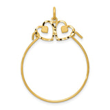 14k Diamond-cut Heart Charm Holder Pendant C734