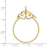 14k Diamond-cut Heart Charm Holder Pendant C734