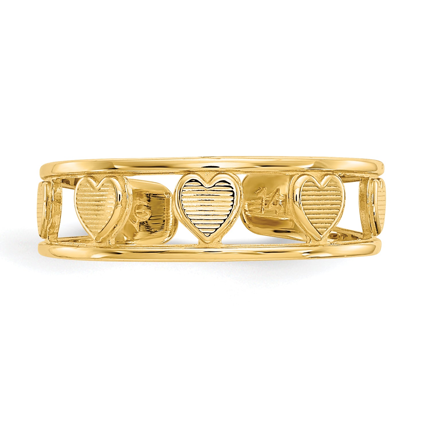 14k Hearts Toe Ring R560
