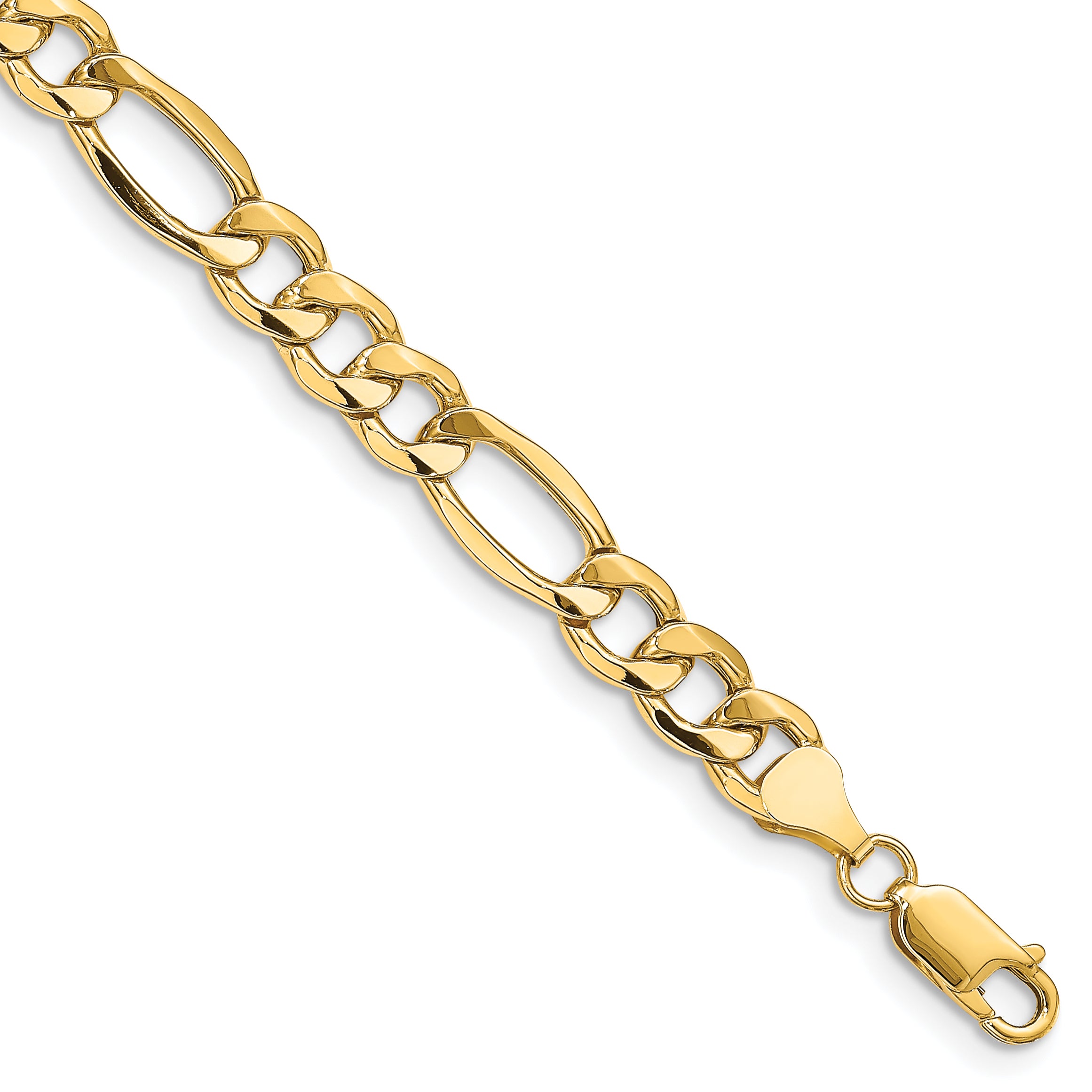 14K 26 inch 8.5mm Semi-Solid Figaro with Lobster Clasp Chain BC190