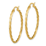 14K Polished Twisted 2.5mm Hoop Earrings TF1609