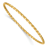 14k Polished Twisted 2.50mm Slip-on Round Bangle Bracelet DB569