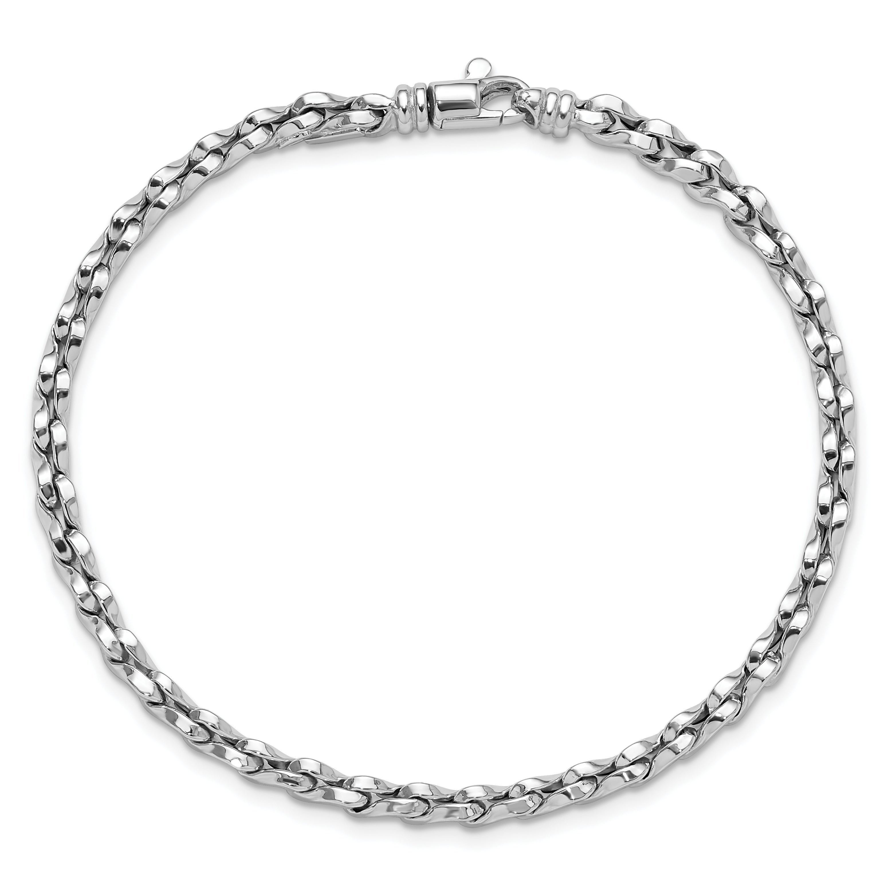 14K White Gold Polished 5mm Fancy Link 7.5 inch Bracelet SF2567